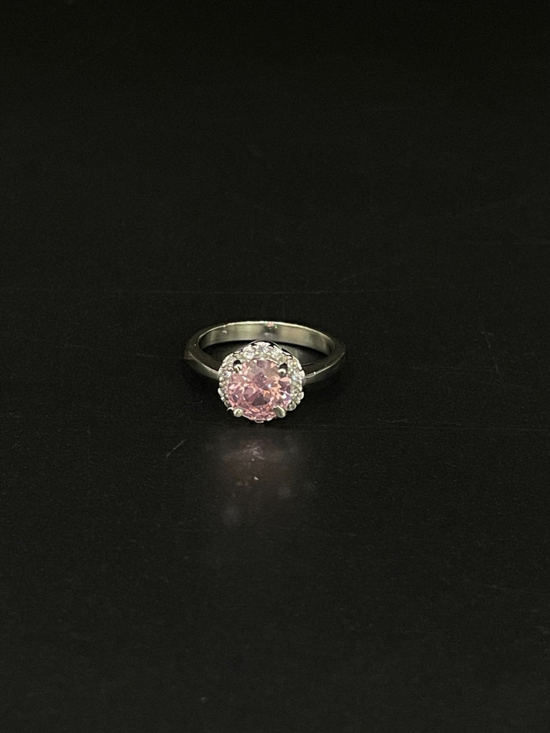 PINK DIAMOND PURE SILVER RING - Olivearajewels