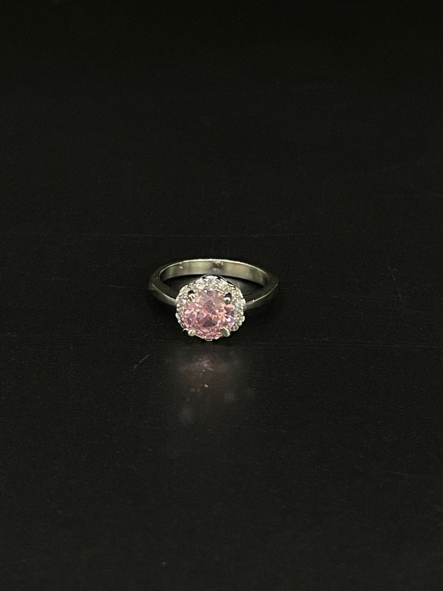 PINK DIAMOND PURE SILVER RING - Olivearajewels