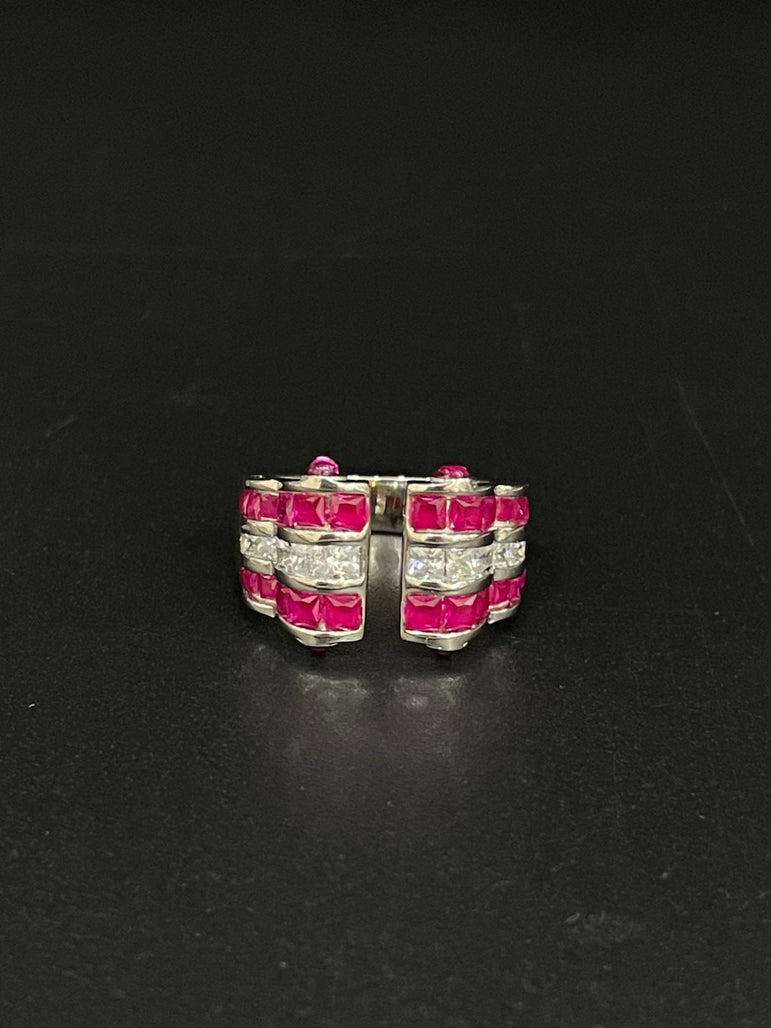 UNIQUE PINK STONE PURE SILVER RING - Olivearajewels