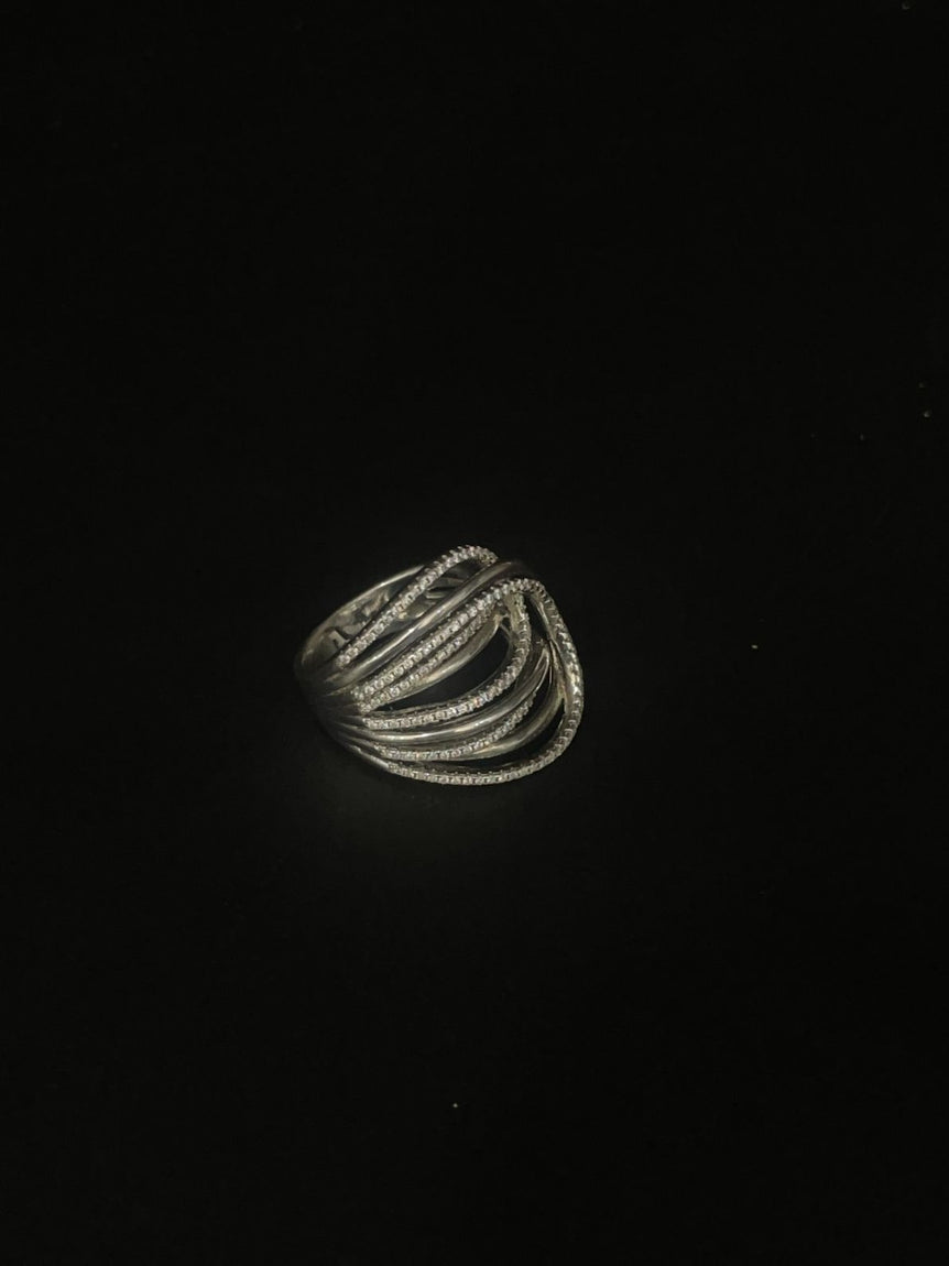 COCKTAIL SPIRAL PURE SILVER RING - Olivearajewels
