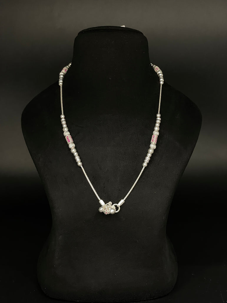 PINK WORK PURE SILVER ANKLET ( 1 PAIR ) - Olivearajewels
