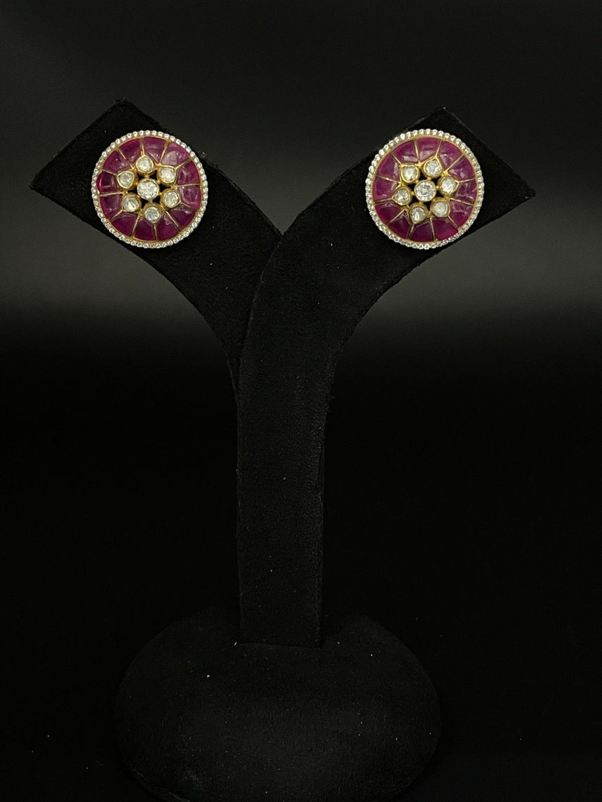 PERFECT PINK PURE SIVER STUDS - Olivearajewels
