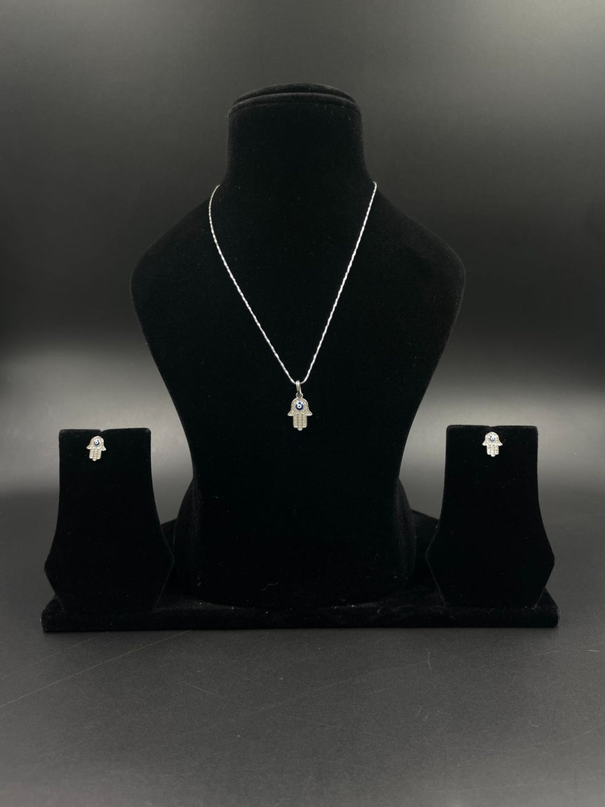 EVIL EYE PURE SILVER PENDANT SET WITHOUT CHAIN - Olivearajewels