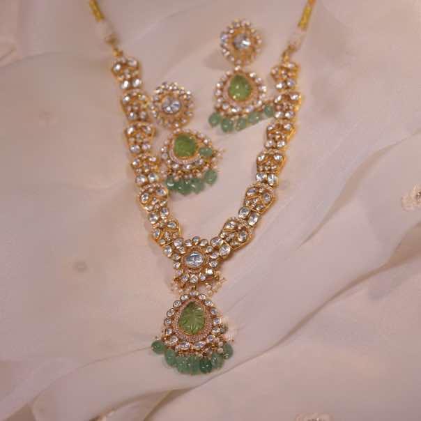 PASTEL STONE MOISSONITE POLKI SET