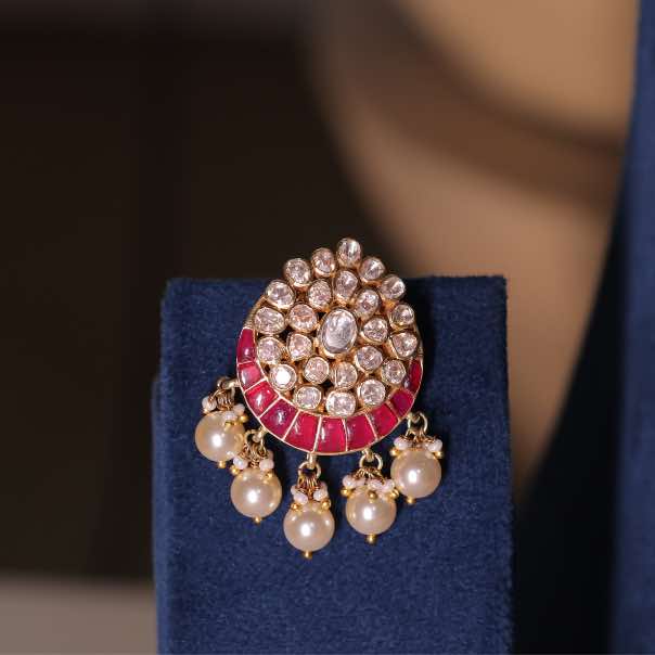 STUNNING PEARL MOISSANITE POLKI CHOKER