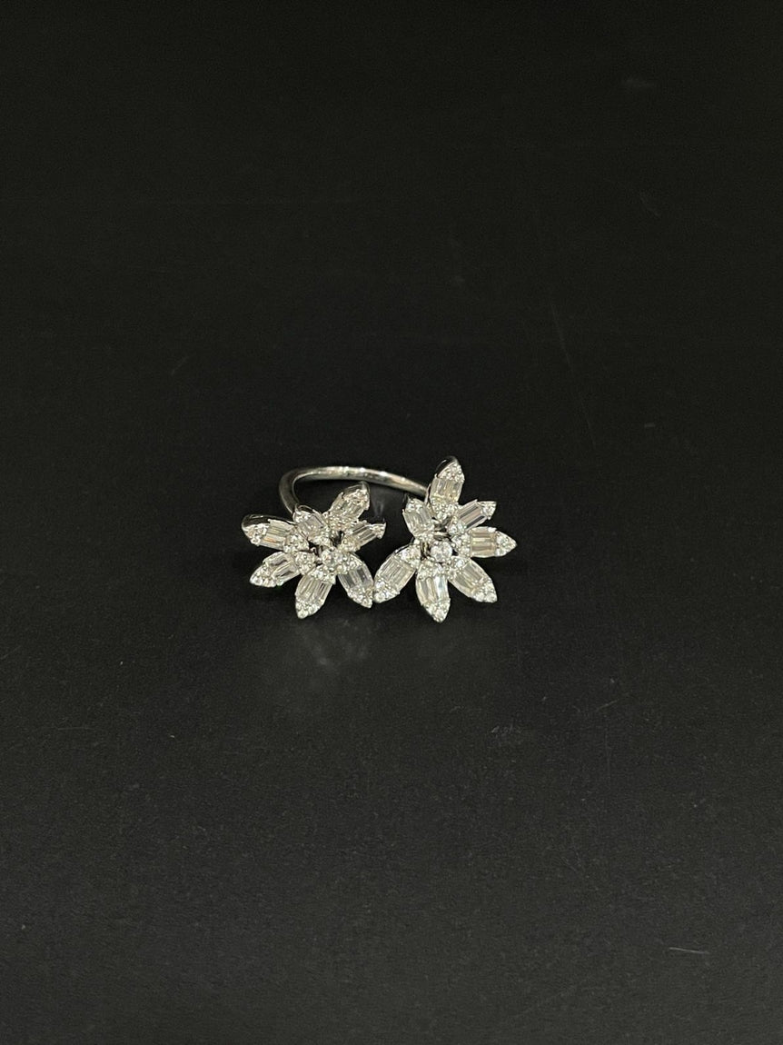 COCKTAIL FLOWER PURE SILVER RING