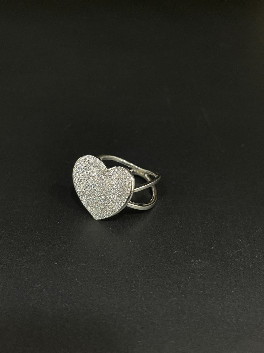 HEART SHAPE PURE SILVER RING