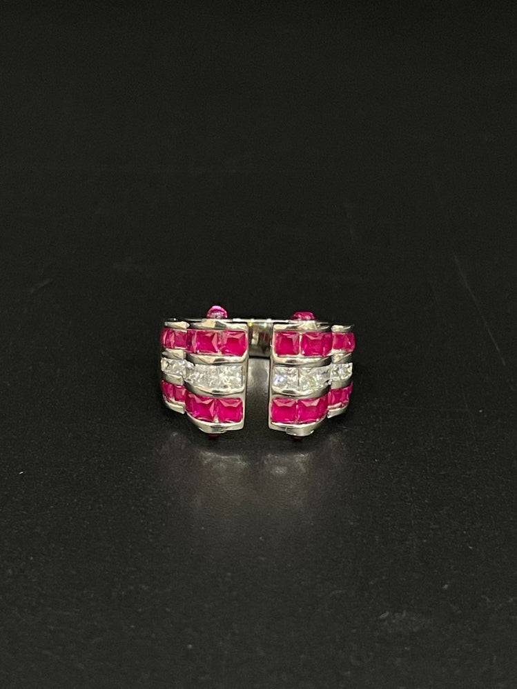 UNIQUE PINK STONE PURE SILVER RING - Olivearajewels