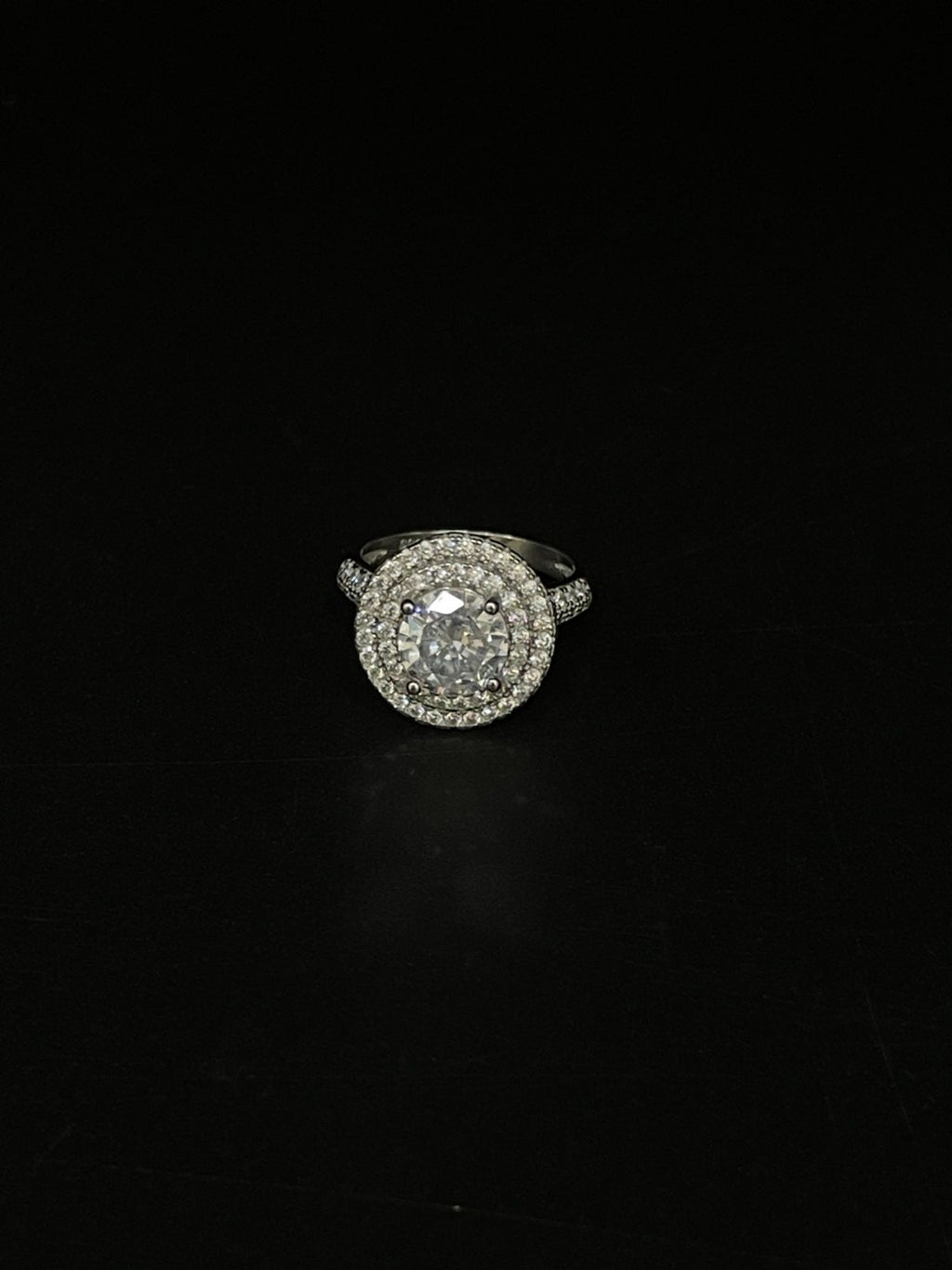 PURE SILVER DIAMOND LOOK PENDANT CUM RING