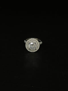 PURE SILVER DIAMOND LOOK PENDANT CUM RING