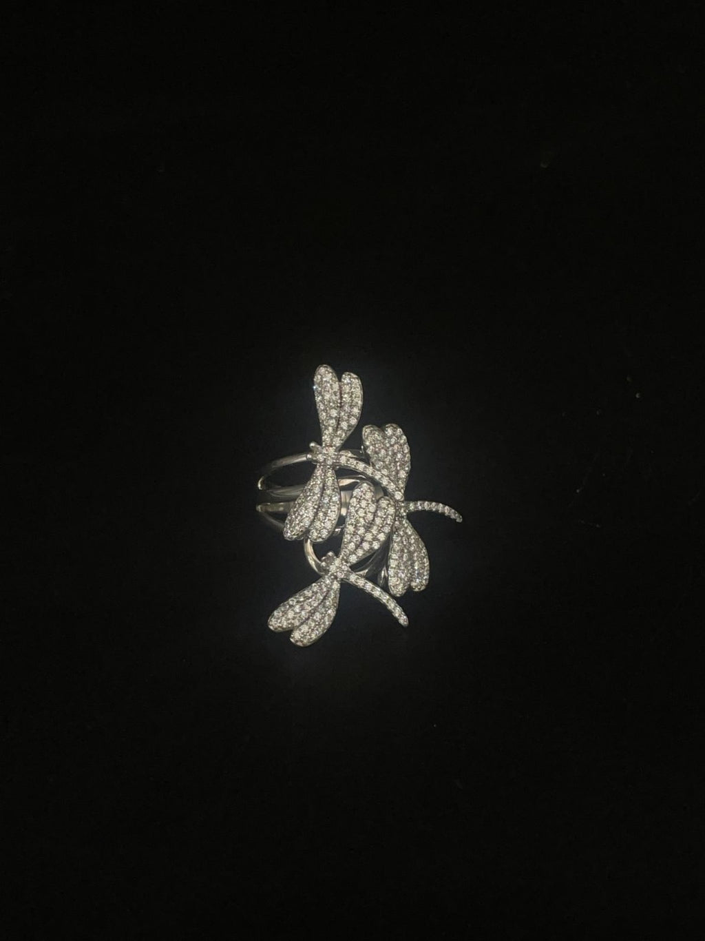 COCKTAIL BUTTERFLY PURE SILVER RING