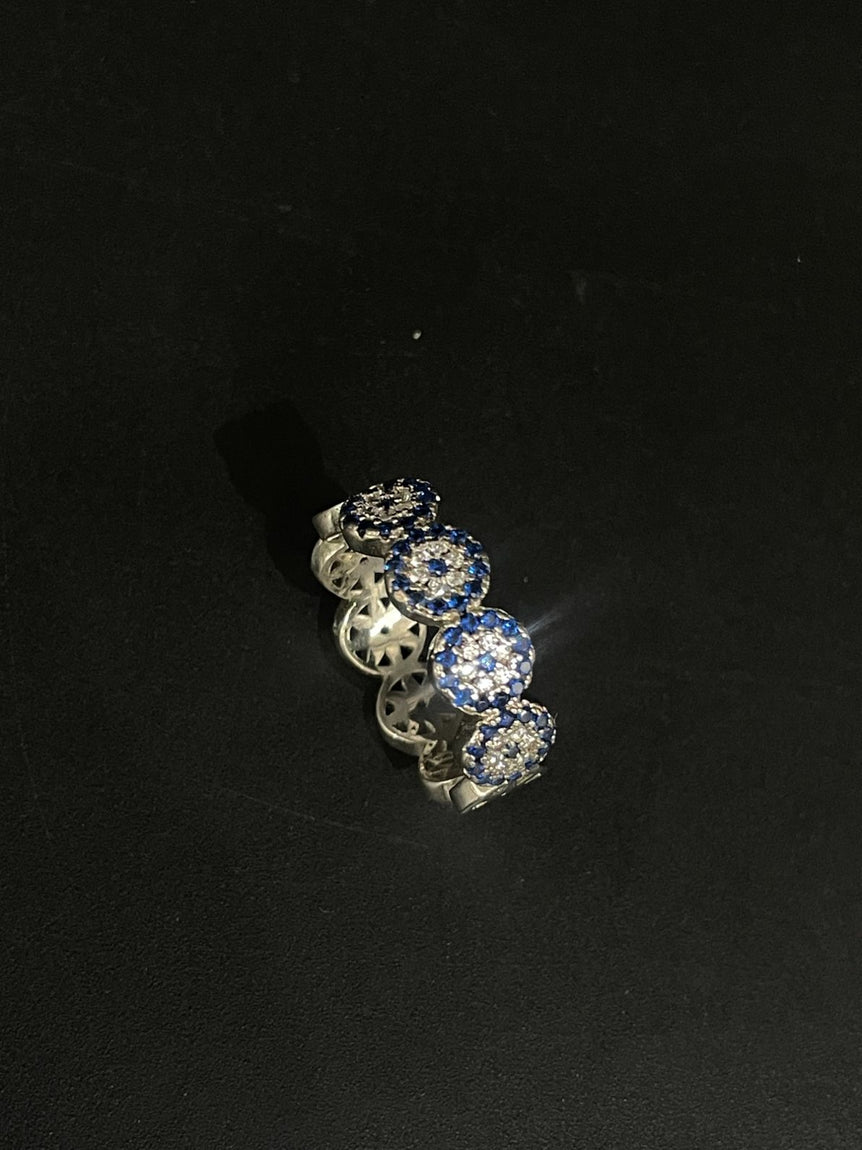 BEAUTIFUL EVIL EYE PURE SILVER RING