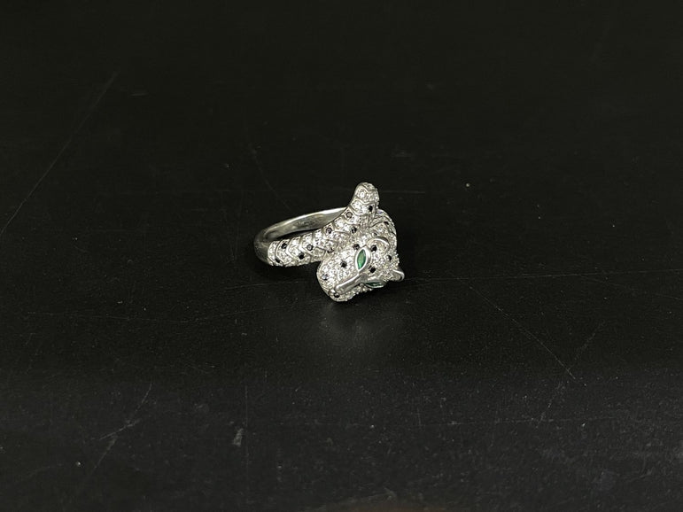 BULGARI JAGUAR DESIGN PURE SILVER RING