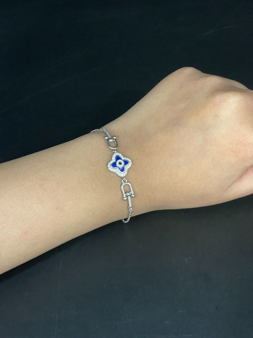 STYLISH EVIL EYE PURE SILVER BRACELET