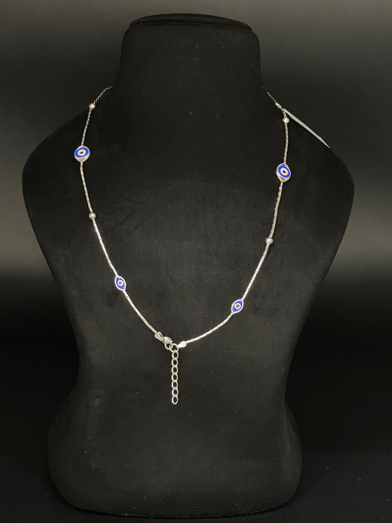 EVIL EYE PURE SILVER ANKLET ( 1 PAIR )