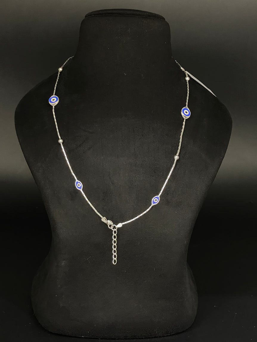 EVIL EYE PURE SILVER ANKLET ( 1 PAIR )